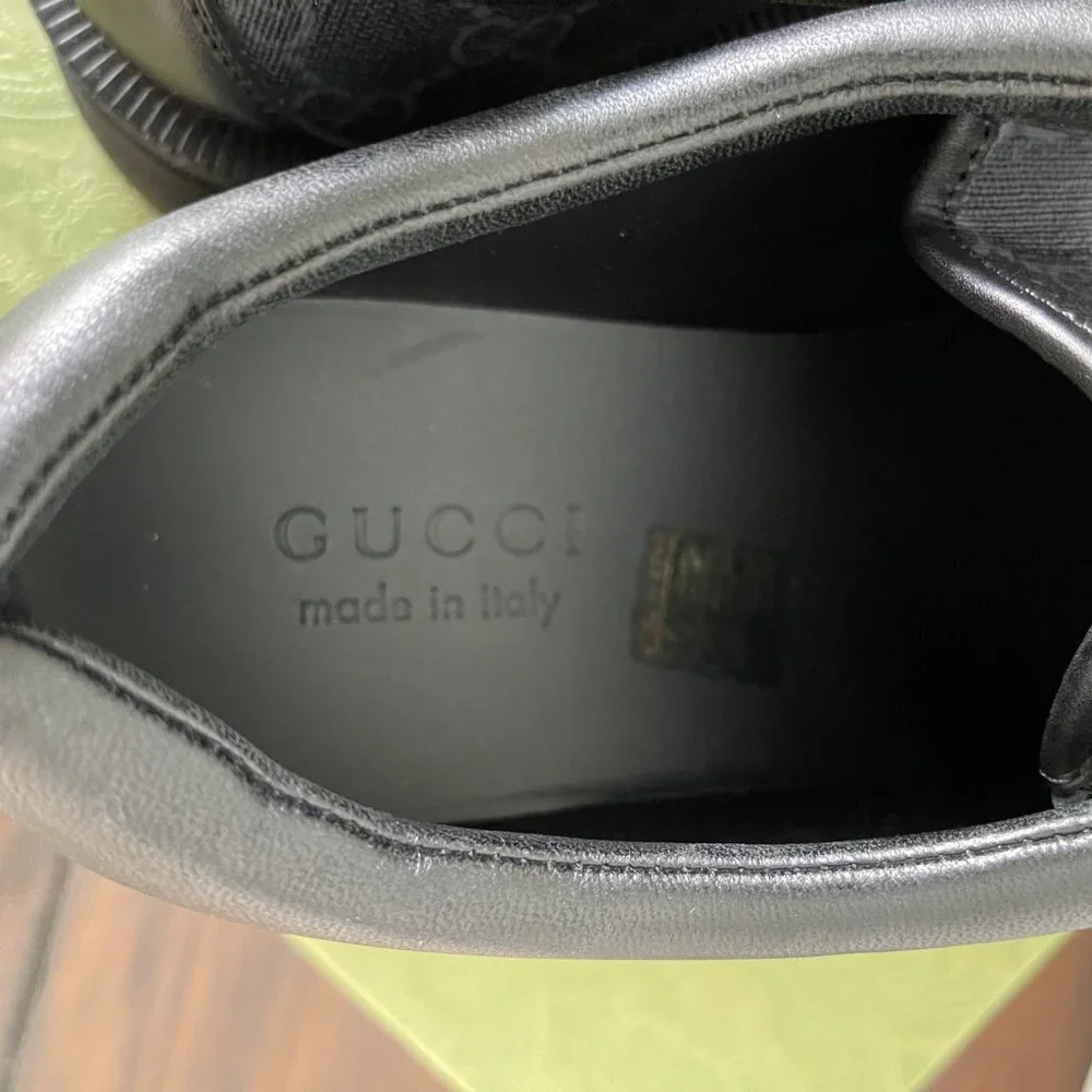 Gucci 674367 Men's Black‎ Maxi GG Supreme Lace-up Shoe, Gucci sz. 7